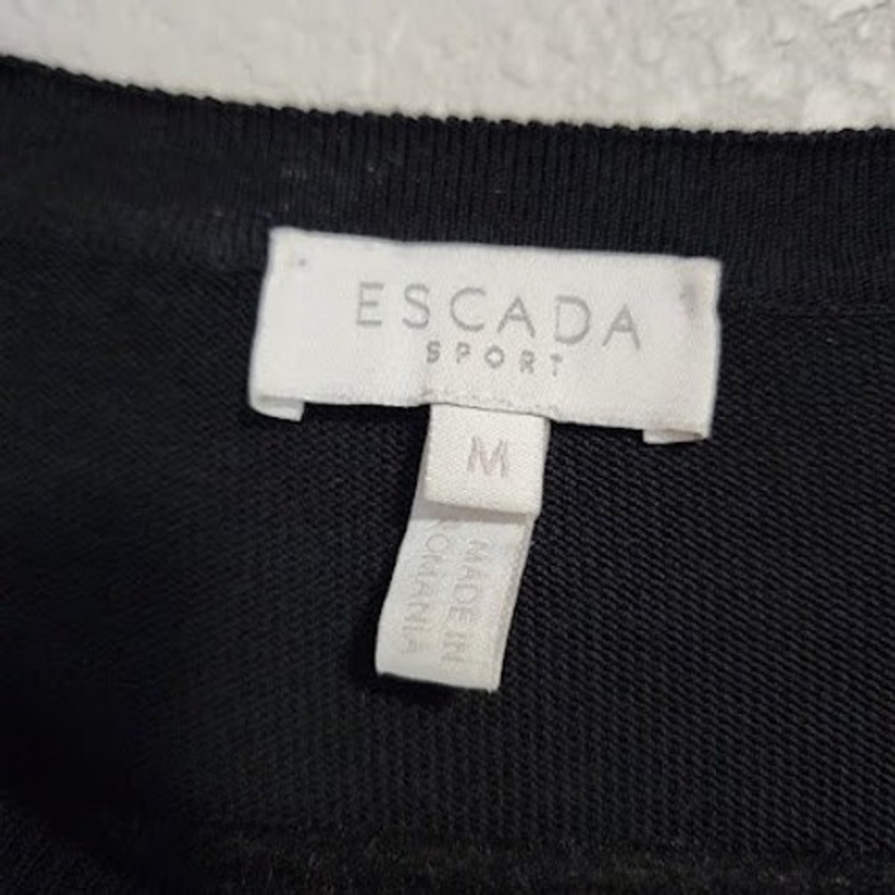 Escada Sport Black White Dont Look Back Intarsia Crewneck Sweater Jumper M - Picture 6 of 6